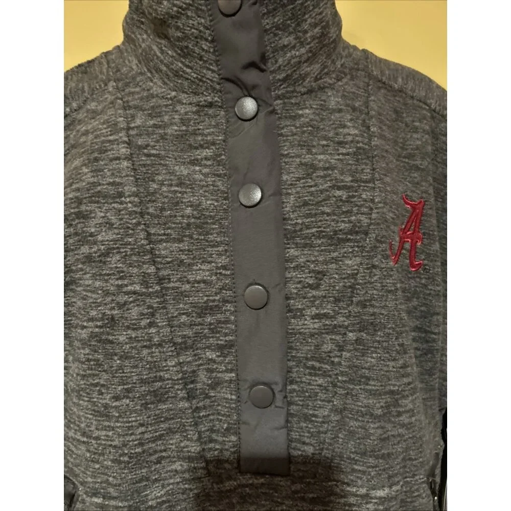 NEW Alabama Crimson Tide 1/2 Snap Fleece Pullover Jacket Women's Colosseum M - Picture 3 of 11